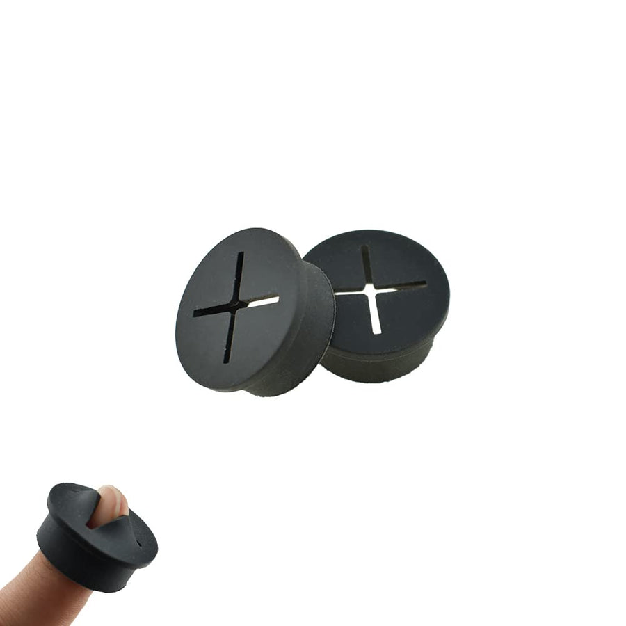 HAHIYO 4Pcs 1Inch/25mm Black Flexible Rubber Desk Gromm