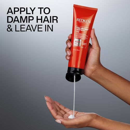 Frizz Dismiss Rebel Tame Leave-In Cream, Heat Protection to 450°F, Controls Frizz &amp; Humidity, Smooths Hair, Sulfate Free, 8.05oz