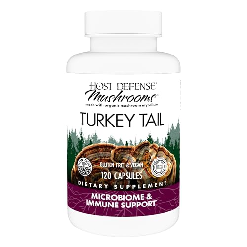 Turkey Tail Capsules - Digestive Health &amp; Immune Response Support Supplement - Mushroom Supplement for Gastrointestinal &amp; Gut Microbiome Support - 120 Capsules (60 Servings)*