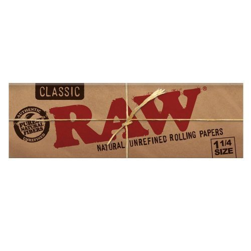 RAW 1 1/4 Natural Unbleached Rolling Papers Pack of 6