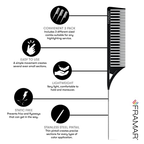 Framar Dreamweaver Highlight Comb Set – Combs for Hair 