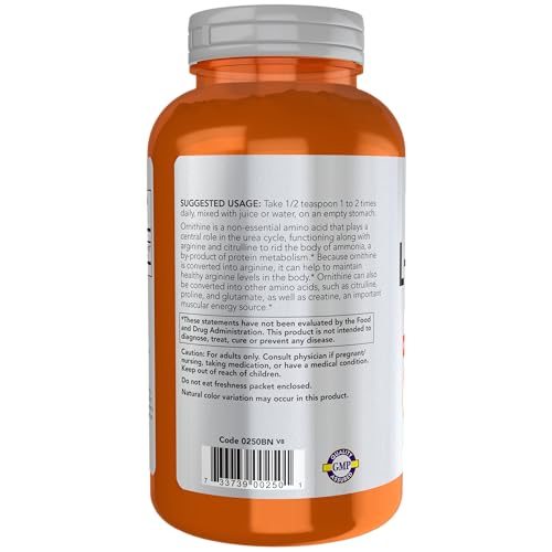 Sports Nutrition, L- Ornithine Powder, Protein Metabolism* and Urea Detox*, Amino Acids, 8-Ounce