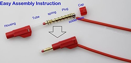 10sets Retractable Sheath 4mm Banana Plug Connectors Stackable Wire Solder Multimeter Test Leads Ends Banana Plugs Adapter with Banana Jack Socket