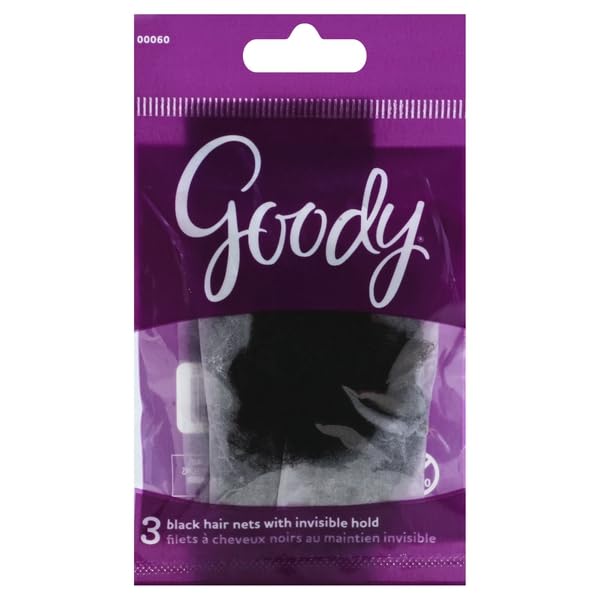 Goody Styling Essentials Hair Net, Black, 3 Count