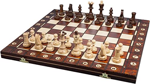 Beautiful Handcrafted Wooden Chess Set with Board and Chess Pieces - Gift idea Products (16inch (40 cm)), 1-2 players