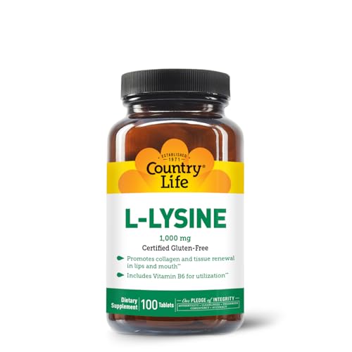 Country Life L-Lysine 500mg with Vitamin B6 – Immune Su