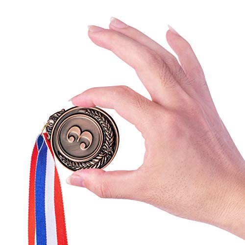 Favide 24 Pieces Gold Silver Bronze Award Medals-Winner Medals Gold Silver Bronze Prizes for Competitions, Party,Olympic Style, 2 Inches