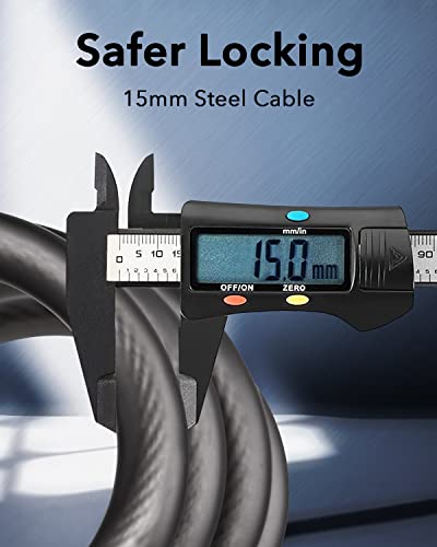 KEYSTP Bike Lock Cable, Up to 15mm Thicker Steel Cable,