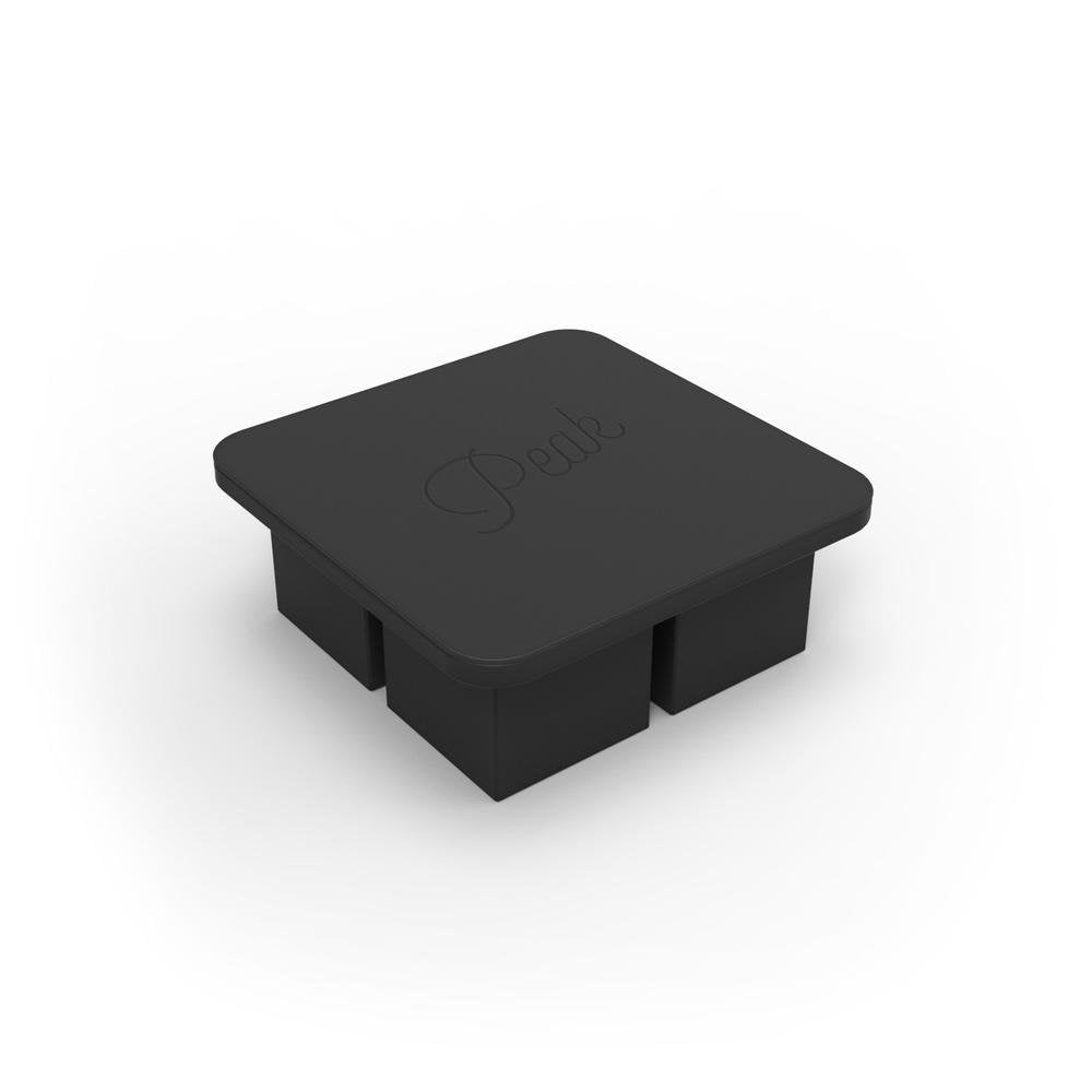 W&amp;P Peak Silicone Extra Large Cube Ice Tray w/ Protective Lid | Charcoal | Easy to Remove Ice Cubes | Food Grade Premium Silicone | Dishwasher Safe, BPA Free