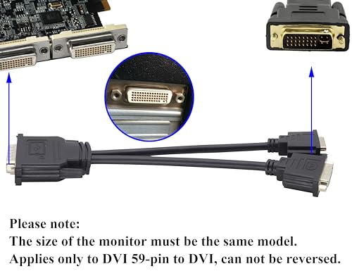 zdyCGTime DMS-59 to DVI Splitter Cable Connector for Du