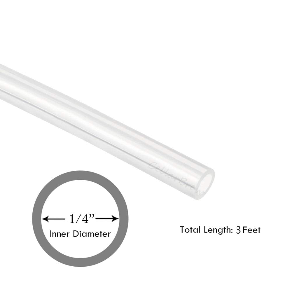 1/4 ID Silicon Tubing, Food Grade Silicon Tubing 1/4 ID x 3/8 OD 3 Feet High Temp Pure Silicone Hose Tube for Home Brewing Winemaking