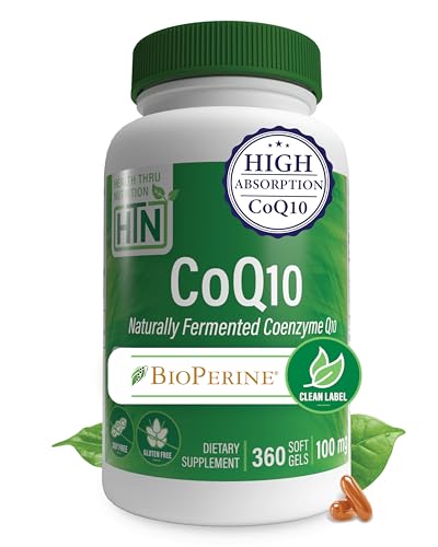 CoQ-10 100mg with BioPerine 360 Softgels | High Absorption Naturally Fermented USP Grade Coenzyme Q10 Supplement | 3rd Party Tested | Heart Health and Energy Support