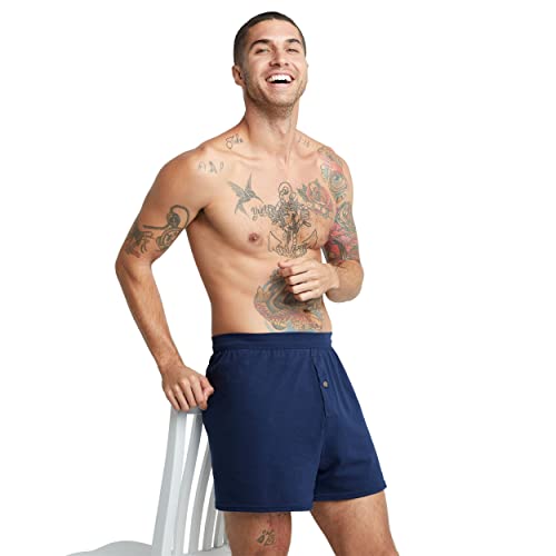 Men&#39;s Jersey Boxers 6-Pack, Soft Knit Boxers, Moisture-Wicking Jersey Boxers, 6-Pack (Colors May Vary)