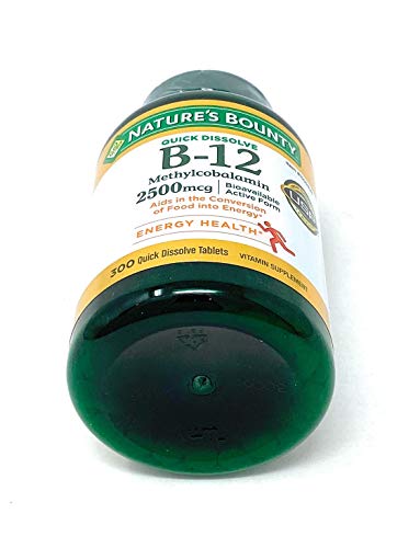 Nature&#39;s Bounty Vitamin B-12 2500 mcg, 300 Quick Dissolve Tablets
