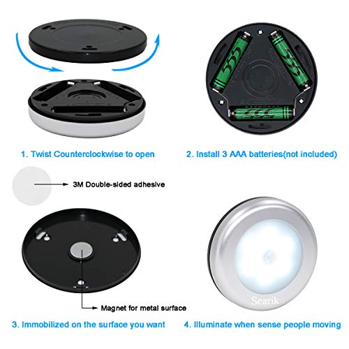 Motion Sensor Light Indoor, Magnetic LED Night Light Battery Powered Step Lights Stair Closet Light Under Cabinet Lighting Stick On Anywhere Lamp for Home Kitchen Hallway Cabinet Bathroom