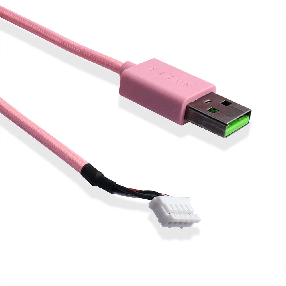 New USB Wire Data line/Audio Cable Replacement for Razer Kraken Kitty Edition/Ultimate Edition Headphone (Pink)