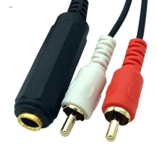 Dafensoy 6.35mm to RCA Y Cable 1/4 Inch to 2RCA Splitte