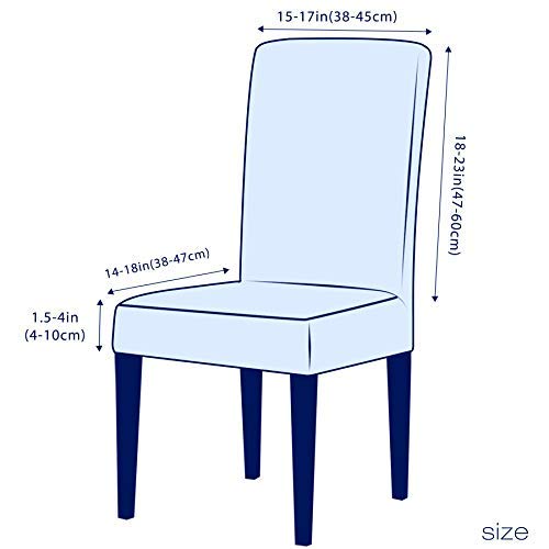 Dining Room Chair Slipcovers Parsons Chair Covers Set of 4 Stretch Dining Chair Covers Removable Washable Kitchen Chair Covers Chair Protector Covers for Dining Room,Party,Hotel(White)