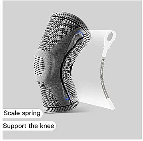 2pcs Ultra Knee Elite Knee Compression Sleeve - Professional Knee Brace, Elastic Knee Wraps Patella Stabilizer with Silicone Gel Spring Support, Knee Support Non-slip for Men Women (Grey, Medium)