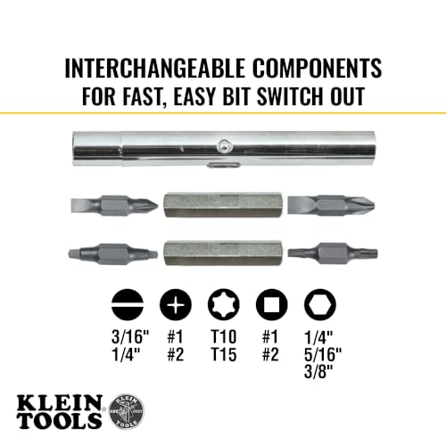32500 11-in-1 Screwdriver / Nut Driver Set, 8 Bits (Phillips, Slotted, Torx, Square), 3 Nut Driver Sizes, Cushion Grip Handle