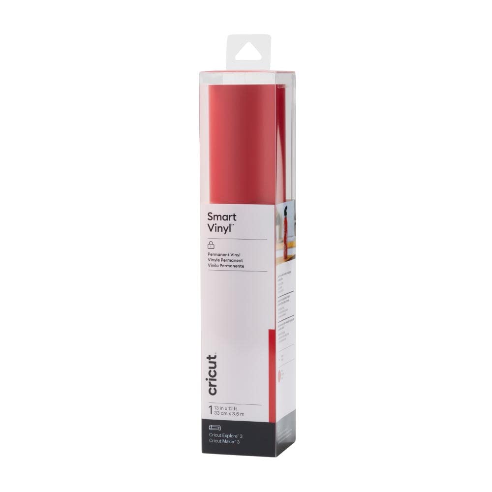 Cricut Smart Permanent Vinyl (13in x 12ft, Red) for Exp
