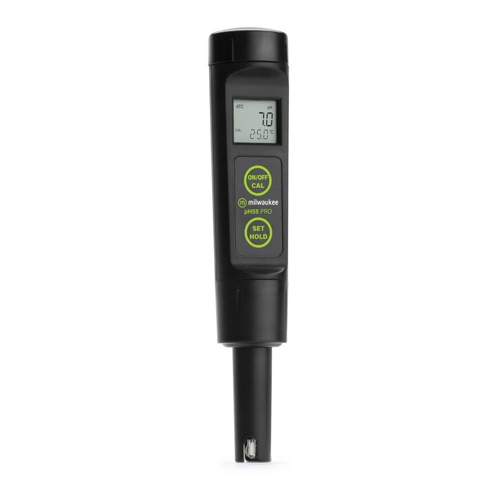 Instruments PH55 pH Waterproof Dual Level Temperature Meter, Pocket-Size, -2.0 DegreeC to 16.0 DegreeC Temperature Range, 0.1pH Resolution, 38 mm Diameter