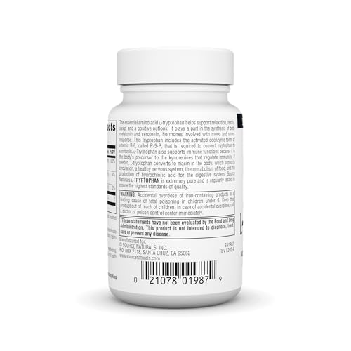 Source Naturals L-Tryptophan with Coenzyme B-6 500mg - 