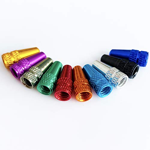 Winorda 40 Pieces 10 Colors Bike Tire Valve Stem Caps Aluminum French Bicycle Air Tire Caps Bike Valve Caps Presta Valve Caps Alloy