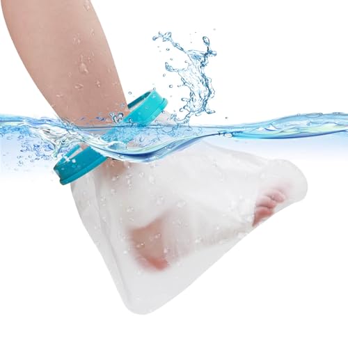 100% Waterproof Foot Cast Cover Wound Protector for Shower Bath, Watertight Cast Bag Covers for Broken Surgery Foot, Wound and Burns - Reusable [2024 New Upgrade]