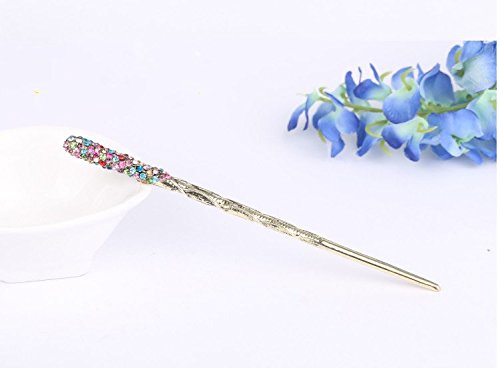 colorful : 2pieces High Quality,5 Colors Rhinestone Crystal Antique Hair Sticks, Hairpin,chopsticks,hair Accessory,Wedding Hair Jewelry (colorful)