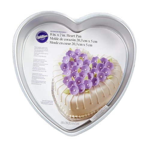Decorator Preferred Heart Shaped Cake Pan, 8-In. Baking Pan for Lovely Cakes, Aluminum