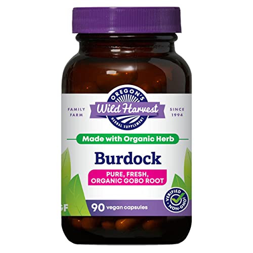 Oregon&#39;s Wild Harvest Burdock Organic Traditional Herbal Supplement Non GMO and Gluten Free | Vegan Capsules, 90 Count