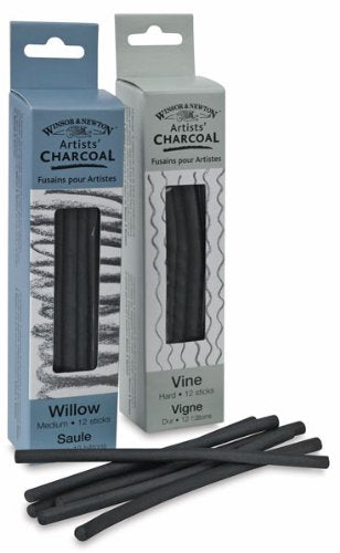 Winsor &amp; Newton Artists&#39; Willow Charcoal, Thick, Box of 12