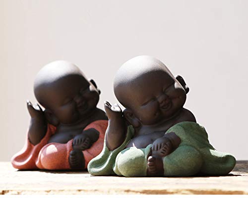 Kingzhuo Ceramic Little Cute Buddha Statue Monk Figurin