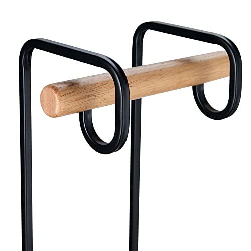 Toilet Paper Holder, Toilet Paper Holder Stand with Wood Base, Toilet Paper Storage with Reserve Fits Jumbo Roll