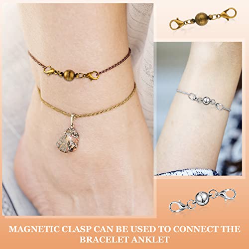 12 Pieces Magnetic Clasps Magnetic Jewelry Clasp Locking 4 Colors 8 mm Magnetic Necklace Clasp 8 mm Magnetic Closures Necklace Chain Clasp Bracelet Necklace Extenders for Jewelry Making DIY Supplies