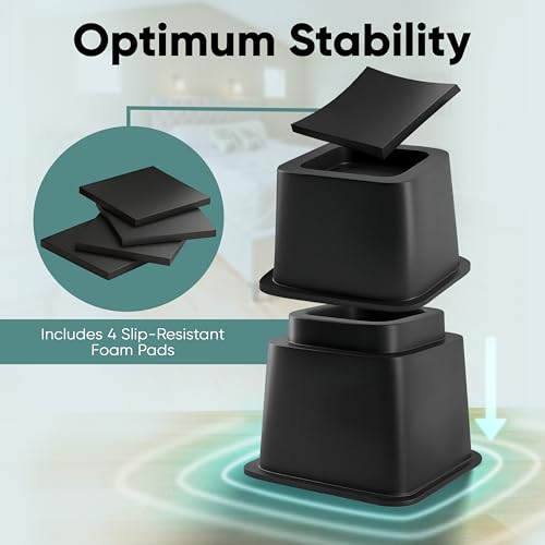 Home Intuition Heavy Duty Adjustable Bed Risers Furnitu