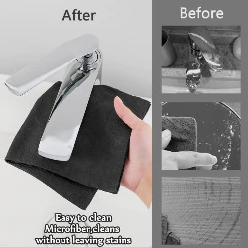 Thickened Magic Cleaning Cloth,8 Pcs Lint Free Cloth,Reusable Microfiber Cleaning Rag for Windows,Mirror,Glass,Car,Gray