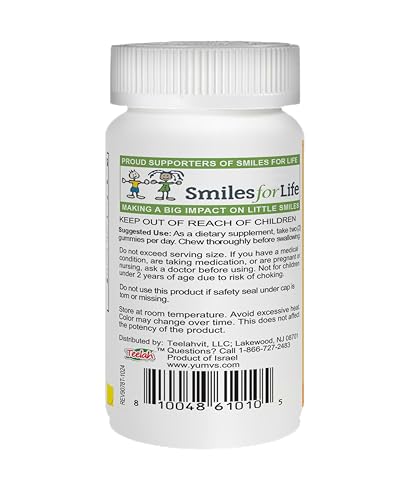 YUM-V's Vitamin C Chewable Jellies (Gummies) for Kids, Orange Flavor; Daily Dietary Supplement for Children, Kosher/Halal, Gluten-Free (60 Count)
