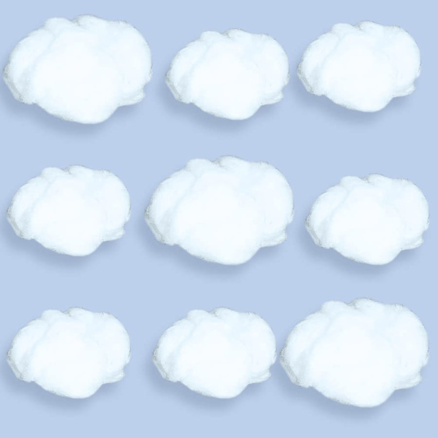 Cotton Simulation Cloud Decorations 3D Artificial Fake Clouds Props, Clouds for Ceiling, Room DIY Cloud Decor Art Stage Wedding Party for Stage Show Party Decor (9 Pieces, Small and Medium Size)