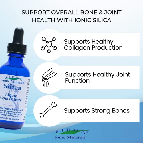 Liquid Silica Mineral Concentrate - Silica Supplement for Hair, Skin and Nails, Silica Drops to Support Collagen Production, Joint and Bone Health, Helps Manage Calcium - 2 oz