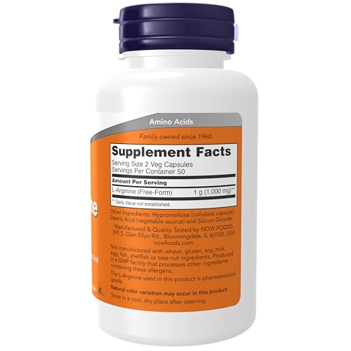 Now Foods L-arginine 500mg -Pack of 100 Capsules