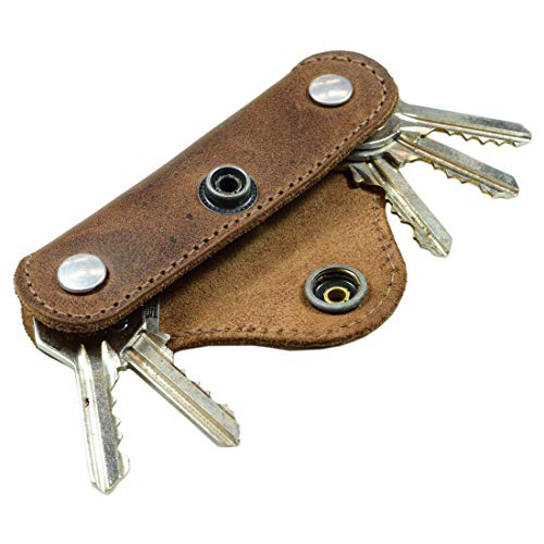 Hide &amp; Drink, Multiple Key Organizer Handmade from Full Grain Leather (Bourbon Brown)