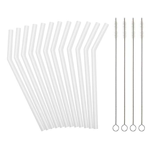 Reusable Clear Silicone Straws for Toddlers & Kids 