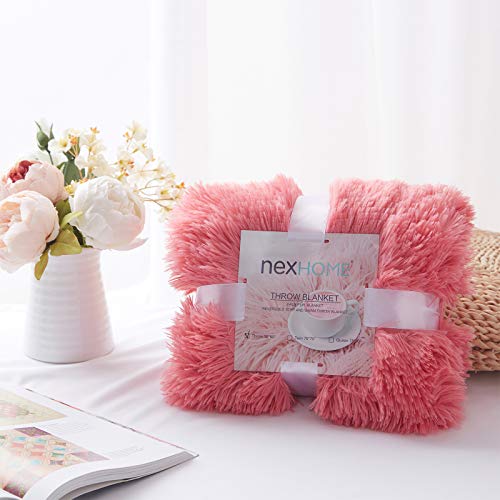 NexHome Soft Shaggy Faux Fur Blanket Throw Blanket 50 x