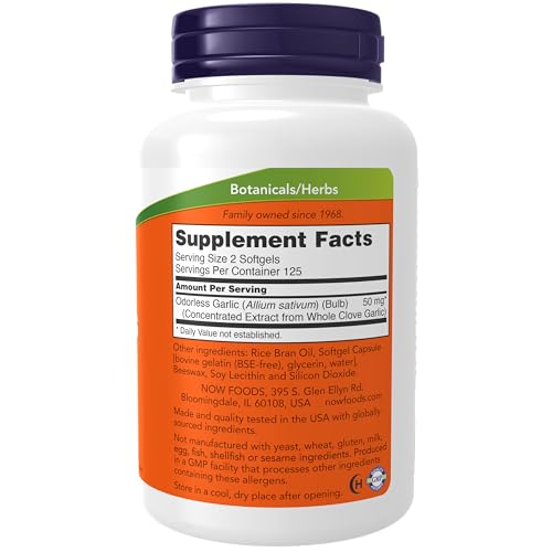 NOW Foods Supplements, Odorless Garlic (Allium sativum)