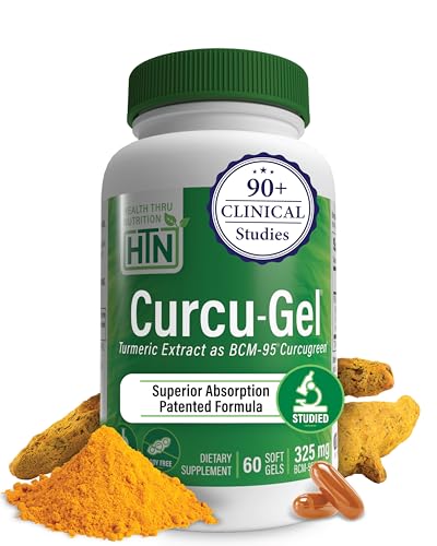 Curcu-Gel Turmeric Curcumin Complex BCM-95 Softgels, 325mg (Pack of 60)