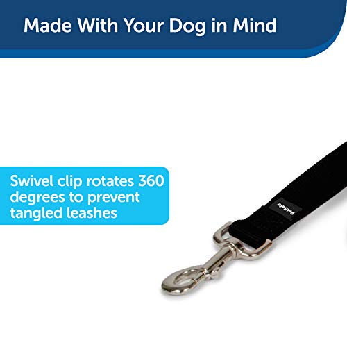 Nylon Dog Leash – Strong, Durable, Traditional Style Leash with Easy to Use Bolt Snap for Small, Medium and Large Dogs – 3/8 x 6', Black