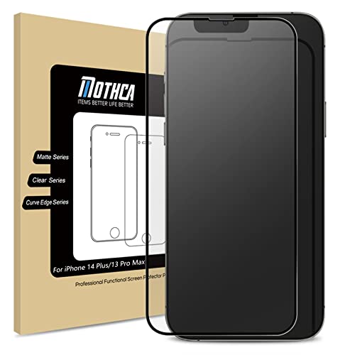 Matte Glass Screen Protector for iPhone 14 Plus/iPhone 13 Pro Max 6.7-inch Anti-Glare & Anti-Fingerprint Tempered Glass Full Screen Case Friendly Easy to Install Bubble Free Film Smooth as Silk