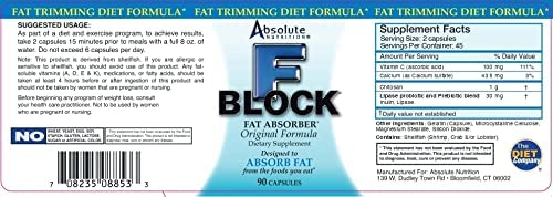 Absolute Nutrition FBlock Xtra Fat Absorber, Diet Formu